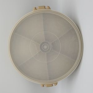 Tupperware Divided Serving Tray with Lid - Lazy Susan Style - Vintage